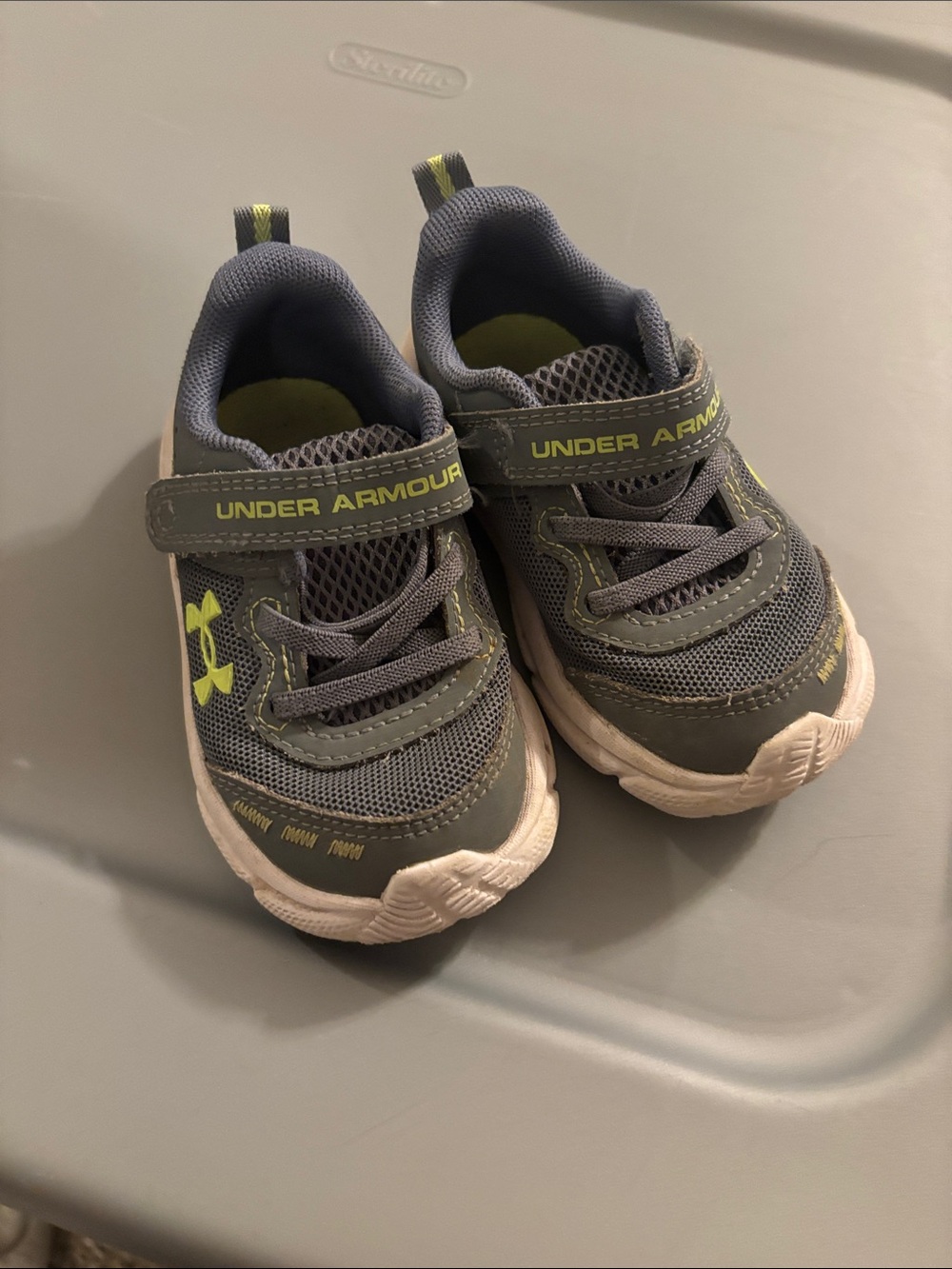 Under Armour Kids Gray & Lime Athletic Sneakers